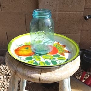 Antique Vintage Mason Jar aquq blue tint